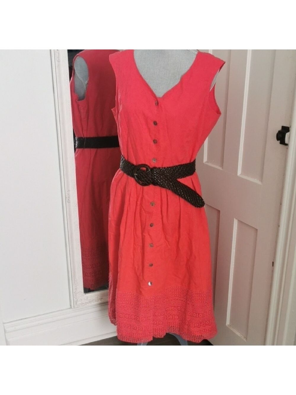 Coldwater Creek midi/maxi linen blend coastal cowgirl 🤠 belt bohovibes. Size 16